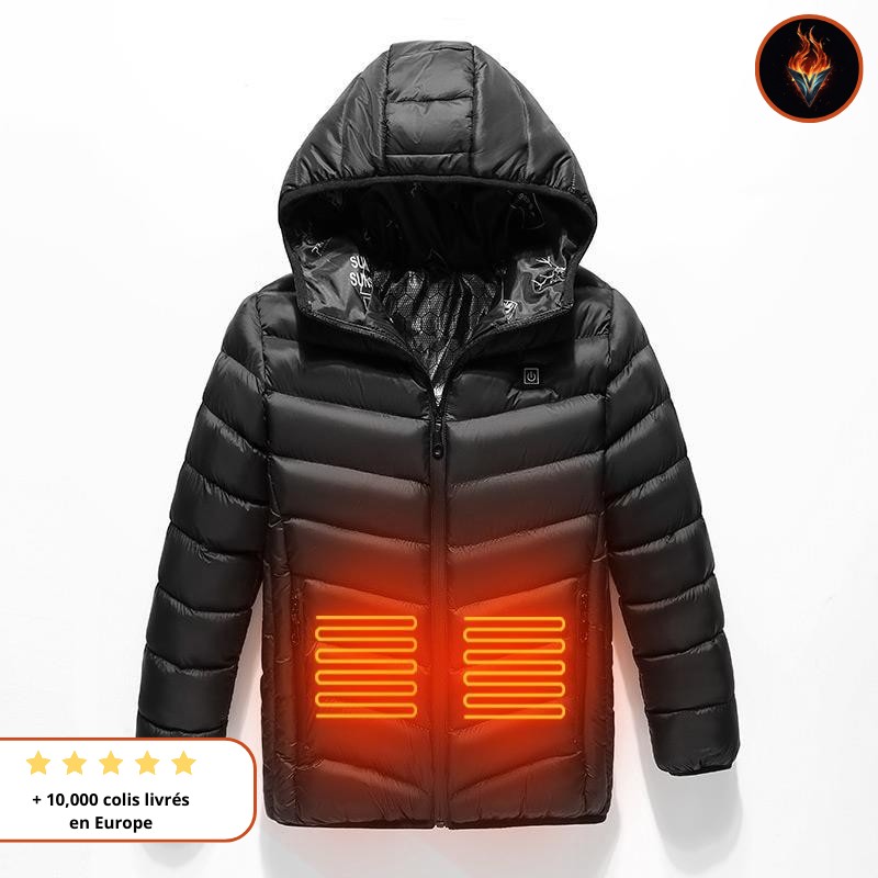 Doudoune Chauffante Enfant – 3 Zones De Chauffage, Températures Réglables, Imperméable